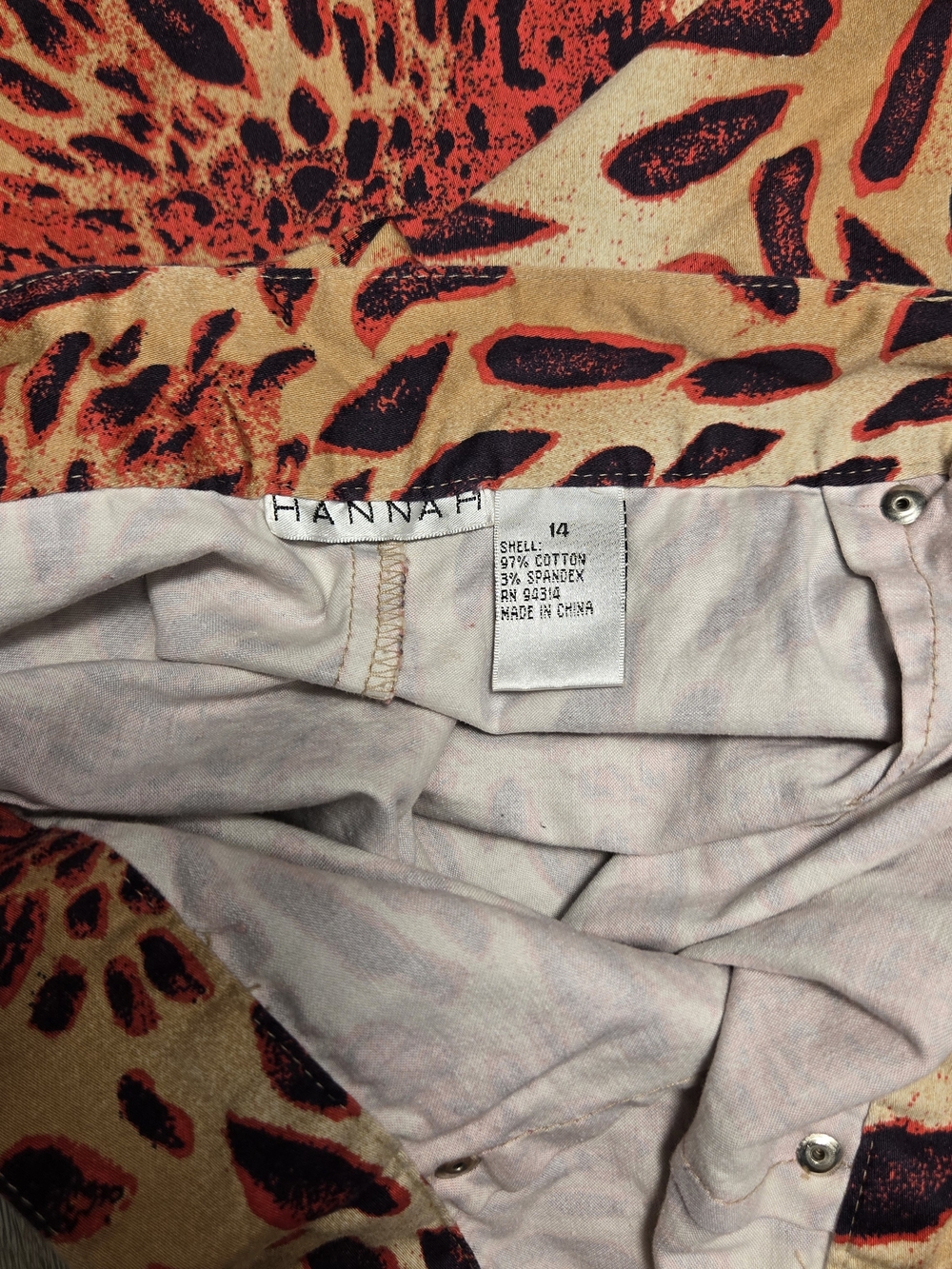 Vintage Animal Print Mopwife Pencil Skirt in Red and Tan Size 14 - Picture 7 of 8